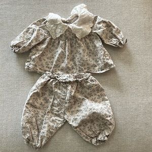 Pant and long sleeve collared set